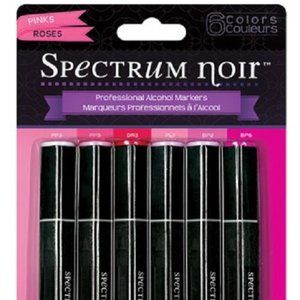 Spectrum Noir PINKS Set of 6 Professional Alcohol Markers Pens Double Ended